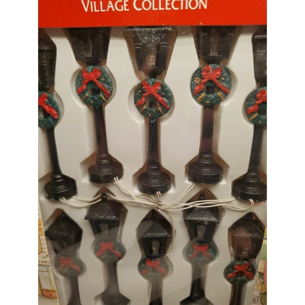 Vntg. 1993 Lemax Village Collection- Street‎ Lamps (Set Of 10) NIB (Item#34053)